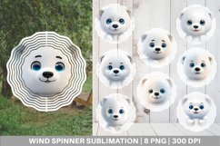 3D Furry Baby Polar Bear Wind Spinner | Sublimation Spinner Product Image 1