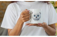 3D Furry Baby Polar Bear | Mug sublimation design Product Image 2