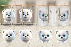 3D Furry Baby Polar Bear Glass Can Wraps Product Image 5
