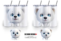 3D Furry Baby Polar Bear | Tumbler Sublimation Wrap Product Image 5