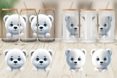 3D Furry Baby Polar Bear Glass Can Wraps Product Image 6