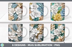 Bundle of six 3D Mug Wrap designs.