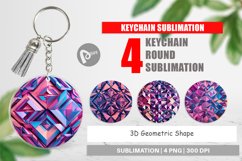Keychain 3D Geometric Shape Product Image 1