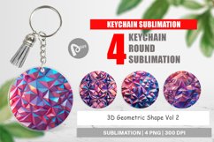 Keychain 3D Geometric Shape Product Image 1