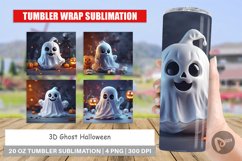 Tumbler Sublimation Wrap 3D Ghost Halloween Product Image 1