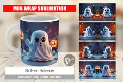 Mug Wrap Design 3D Ghost Halloween Product Image 1