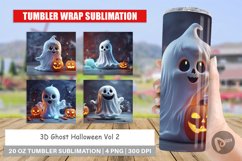 Tumbler Sublimation Wrap 3D Ghost Halloween Product Image 1