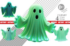 Clipart 3D Ghost Green Product Image 1