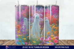 3d Ghosts in Field of Flowers Tumbler Wrap Product Image 1