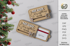 3D Sliding Gift Card Holder Laser Cut. Christmas SVG Product Image 1