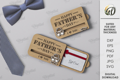 3D Sliding Gift Card Holder Laser Cut. Father&#039;s day SVG Product Image 1