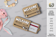 3D Sliding Gift Card Holder Laser Cut. Baby shower SVG Product Image 1