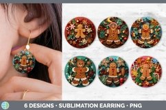 Bundle of six Watercolor Christmas Round Earrings designs.