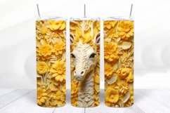 3D Giraffe 20 oz Skinny Tumbler Wrap Sublimation Design