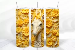 3D Giraffe 20 oz Skinny Tumbler Wrap Sublimation Design