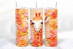 3D Giraffe 20 oz Skinny Tumbler Wrap Sublimation Design