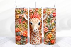 3D Giraffe 20 oz Skinny Tumbler Wrap Sublimation Design