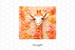 3D Giraffe 20 oz Skinny Tumbler Wrap Sublimation Design