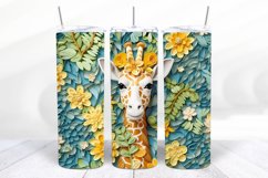 3D Giraffe 20 oz Skinny Tumbler Wrap Sublimation Design