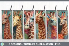 Bundle of six 3D Giraffes Tumbler designs.