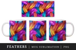 3d glamorous colorful feathers retro glamour and extravagance pattern design wraps sublimation bundle for customize mug or cup