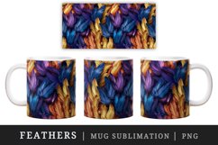 3d glamorous colorful feathers retro glamour and extravagance pattern design wraps sublimation bundle for customize mug or cup