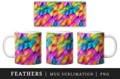 3d glamorous colorful feathers retro glamour and extravagance pattern design wraps sublimation bundle for customize mug or cup