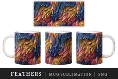 3d glamorous colorful feathers retro glamour and extravagance pattern design wraps sublimation bundle for customize mug or cup