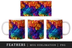 3d glamorous colorful feathers retro glamour and extravagance pattern design wraps sublimation bundle for customize mug or cup