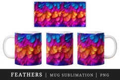 3d glamorous colorful feathers retro glamour and extravagance pattern design wraps sublimation bundle for customize mug or cup