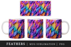 3d glamorous colorful feathers retro glamour and extravagance pattern design wraps sublimation bundle for customize mug or cup