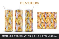 3d glamorous colorful feathers retro glamour and extravagance seamless pattern design wraps sublimation bundle for customize 20 OZ tumbler