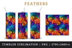 3d glamorous colorful feathers retro glamour and extravagance seamless pattern design wraps sublimation bundle for customize 20 OZ tumbler