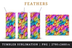 3d glamorous colorful feathers retro glamour and extravagance seamless pattern design wraps sublimation bundle for customize 20 OZ tumbler