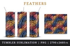 3d glamorous colorful feathers retro glamour and extravagance seamless pattern design wraps sublimation bundle for customize 20 OZ tumbler