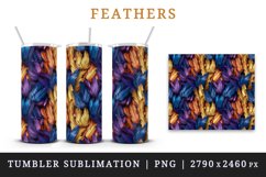 3d glamorous colorful feathers retro glamour and extravagance seamless pattern design wraps sublimation bundle for customize 20 OZ tumbler