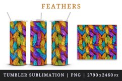 3d glamorous colorful feathers retro glamour and extravagance seamless pattern design wraps sublimation bundle for customize 20 OZ tumbler