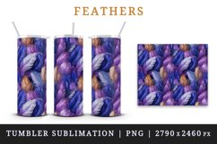 3d glamorous colorful feathers retro glamour and extravagance seamless pattern design wraps sublimation bundle for customize 20 OZ tumbler