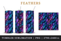 3d glamorous colorful feathers retro glamour and extravagance seamless pattern design wraps sublimation bundle for customize 20 OZ tumbler