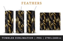 3d glamorous colorful feathers retro glamour and extravagance seamless pattern design wraps sublimation bundle for customize 20 OZ tumbler