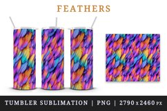 3d glamorous colorful feathers retro glamour and extravagance seamless pattern design wraps sublimation bundle for customize 20 OZ tumbler