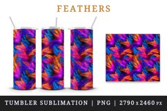 3d glamorous colorful feathers retro glamour and extravagance seamless pattern design wraps sublimation bundle for customize 20 OZ tumbler