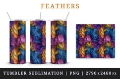 3d glamorous colorful feathers retro glamour and extravagance seamless pattern design wraps sublimation bundle for customize 20 OZ tumbler
