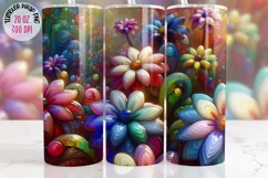 3D Glass Flowers Tumbler 20 oz tumbler wrap, I Love You Png 