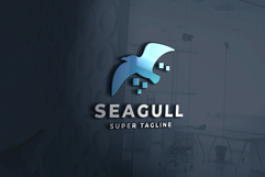 Seagull Bird Pixel Logo Product Image 2