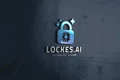 Abstract AI Padlock Logo Product Image 1