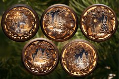 3D Glow Christmas Round Ornaments Png Sublimation Bundle Product Image 4