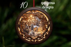 3D Glow Christmas Round Ornaments Png Sublimation Bundle Product Image 2