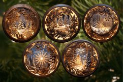 3D Glow Christmas Round Ornaments Png Sublimation Bundle Product Image 3