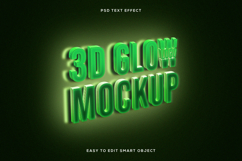 Editable 3D Glow Logo Mockup Text Effect Photoshop Product Image 1
